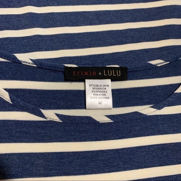 𝅺trixie + LULU Denim/Off White Striped Dress - Picture 6 of 6